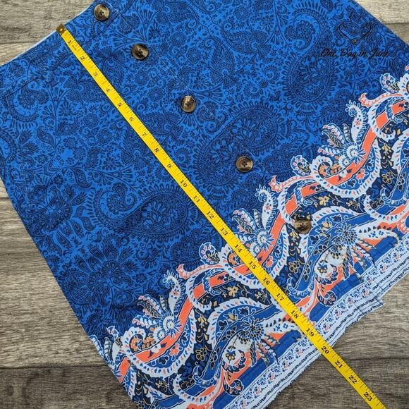 Lands' End Petite Button Front Paisley Skirt Size 2P - Picture 4 of 5